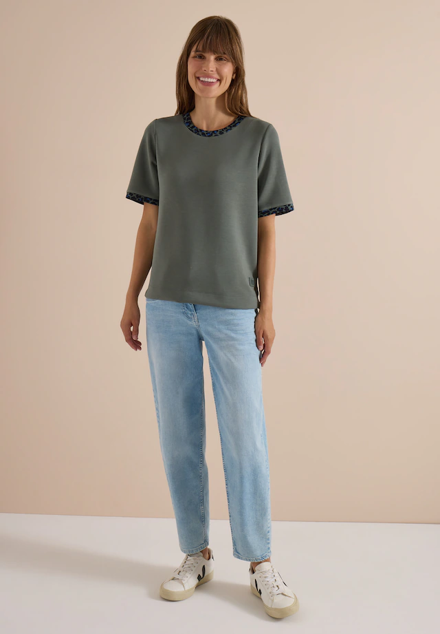 Cecil T-Shirt aus elastischem Materialmix
