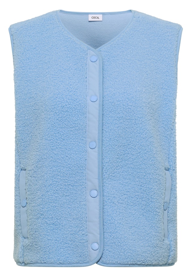 Cecil Plüschweste Softshelldetails, V-Ausschnitt, unifarben