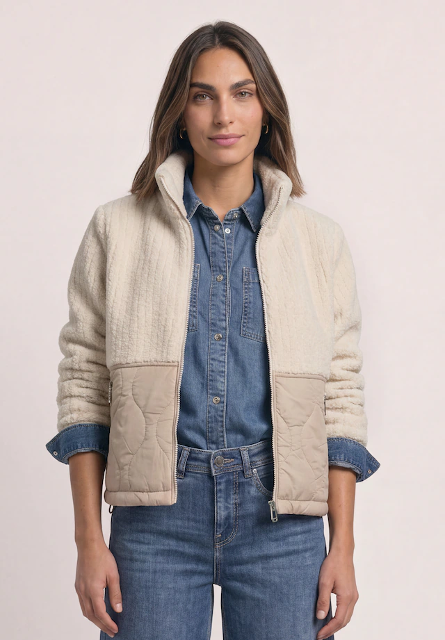 STREET ONE Fellimitatjacke ohne Kapuze mit Tunnelzugsaum