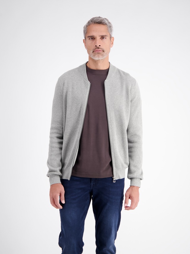 LERROS Strickjacke »Strickjacke aus Baumwollstrick mit dezent flachem Kragen«