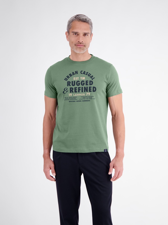 LERROS Rundhalsshirt »T-Shirt aus reiner Baumwolle mit lässigem Slogan-Print« LERROS Rundhalsshirt »T-Shirt aus reiner Baumwolle mit lässigem Slogan-Print«