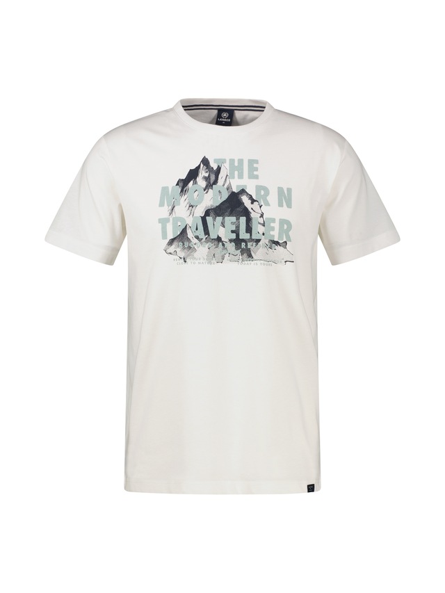 LERROS T-Shirt »T-Shirt aus Baumwolle mit lässigem Frontprint und O-Neck«