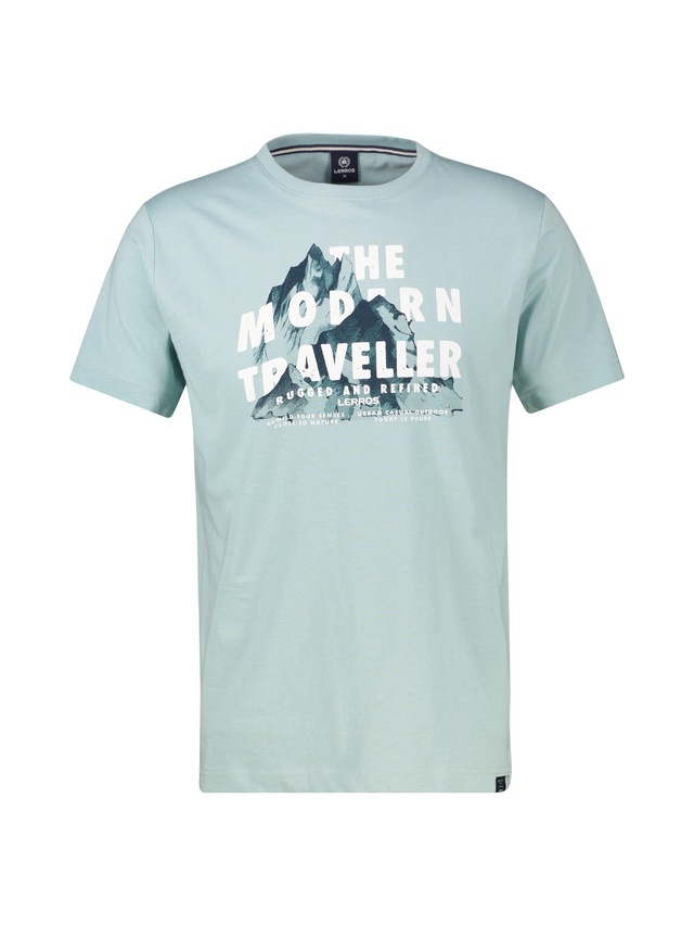LERROS T-Shirt »T-Shirt aus Baumwolle mit lässigem Frontprint und O-Neck«