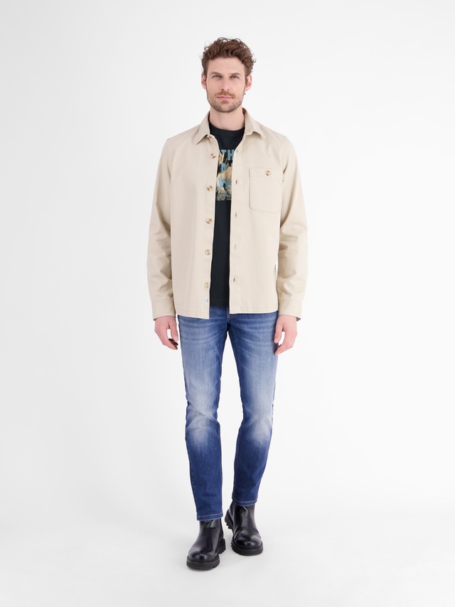 LERROS T-Shirt »T-Shirt aus Baumwolle mit lässigem Frontprint und O-Neck«