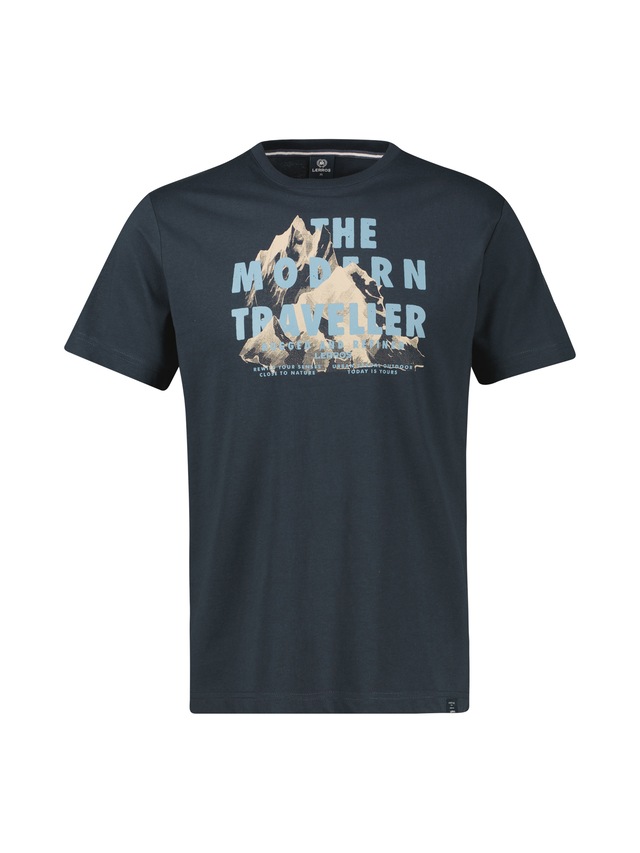LERROS T-Shirt »T-Shirt aus Baumwolle mit lässigem Frontprint und O-Neck«