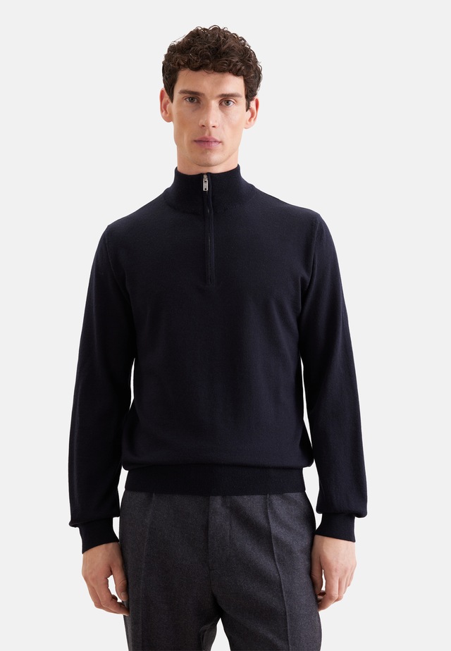 seidensticker Stehkragenpullover »Schwarze Rose« Quarter Zip Uni