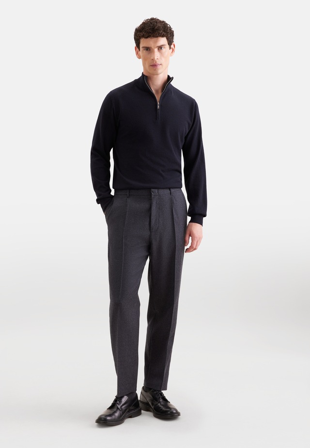 seidensticker Stehkragenpullover »Schwarze Rose« Quarter Zip Uni