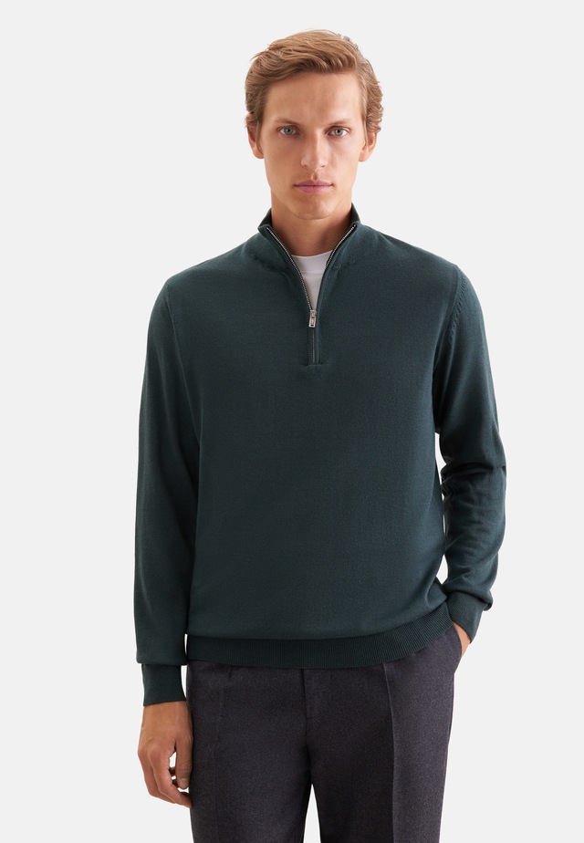 seidensticker Stehkragenpullover »Schwarze Rose« Quarter Zip Uni