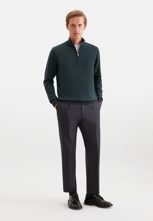 seidensticker Stehkragenpullover »Schwarze Rose« Quarter Zip Uni