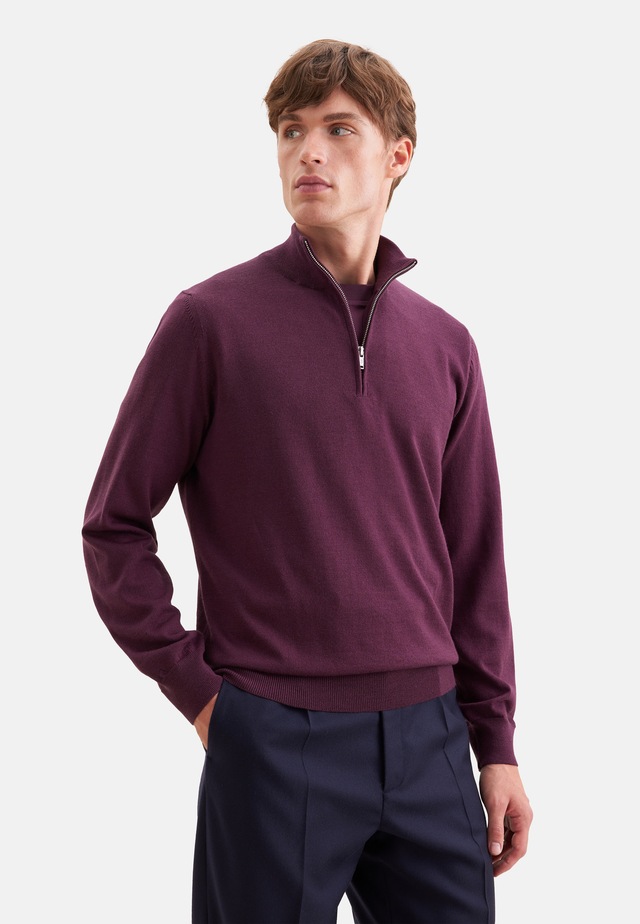 seidensticker Stehkragenpullover »Schwarze Rose« Quarter Zip Uni
