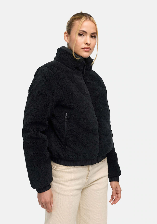 Marikoo Winterjacke »Yuvaa« mit Kapuze Damen Teddyjacke kurz aus weichem Teddyfleece mit Stehkragen