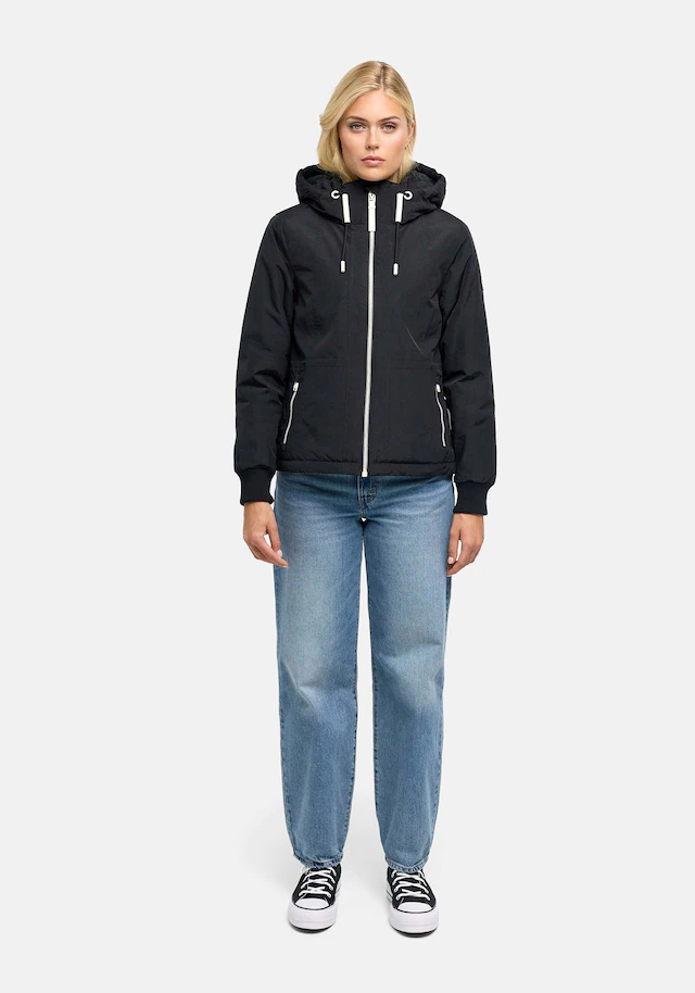 Marikoo Winterjacke »Vivii« mit Kapuze Softshelljacke mit Kapuze und Kontrast-Reißverschlüssen