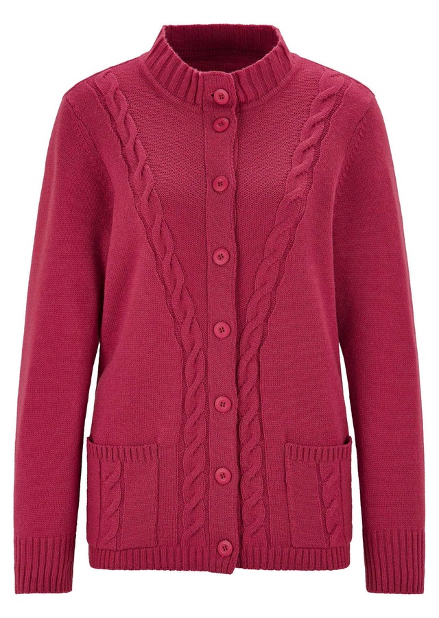 GOLDNER Strickjacke »Cardigan mit Zopfmuster« Zopfmuster im Vorderteilund aufgesetzte Taschen