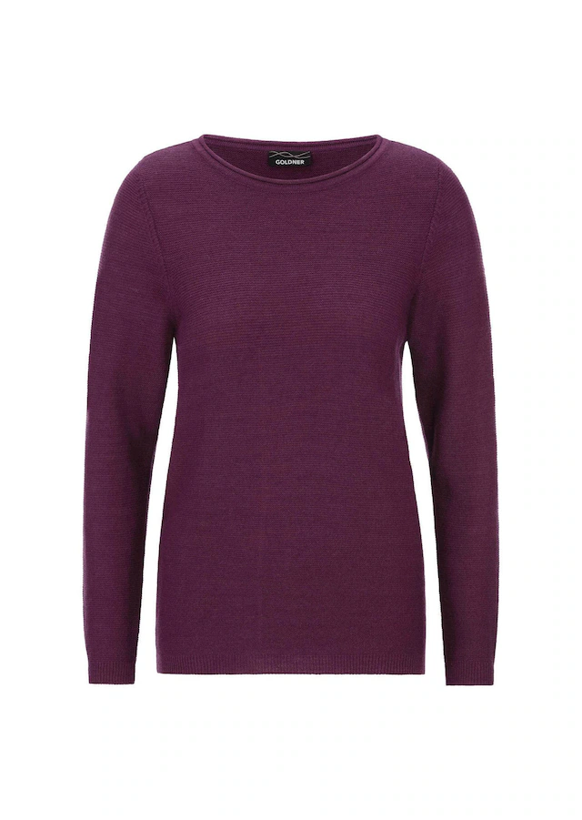 GOLDNER Rundhalspullover »Strickpullover mit U-Boot-Ausschnitt« rollbündchen am Ausschnitt