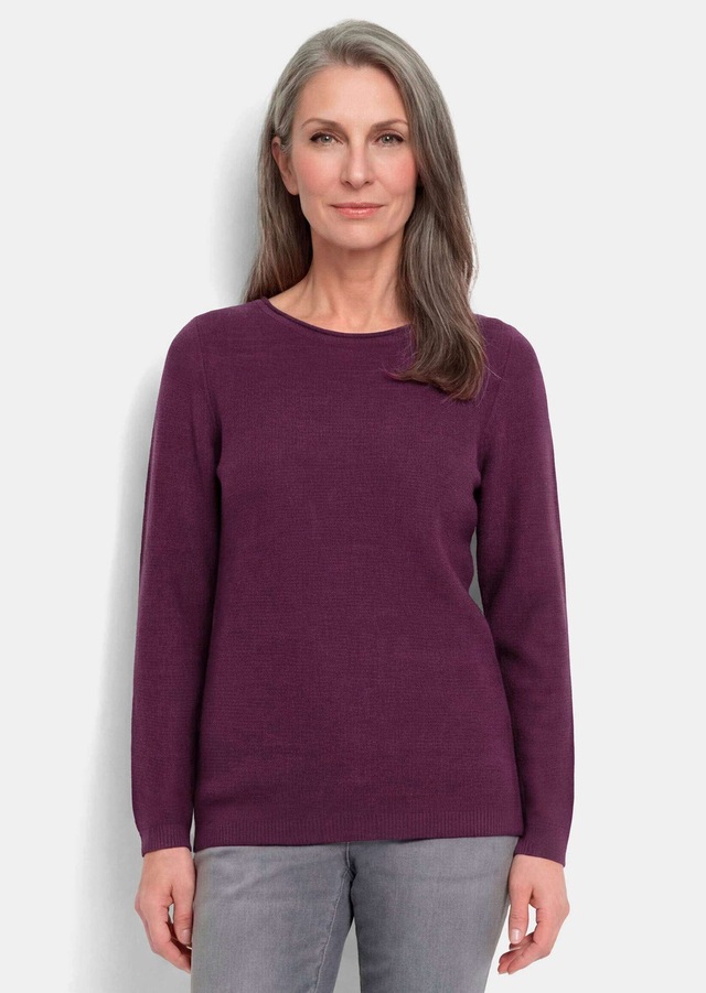 GOLDNER Rundhalspullover »Kurzgröße Strickpullover mit U-Boot-Ausschnitt« rollbündchen am Ausschnitt