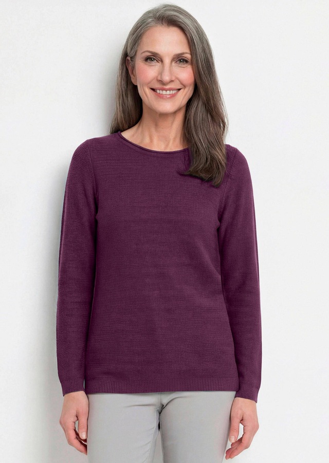 GOLDNER Rundhalspullover »Kurzgröße Strickpullover mit U-Boot-Ausschnitt« rollbündchen am Ausschnitt