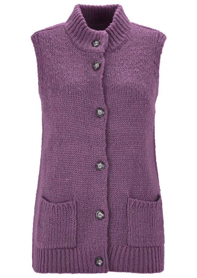 GOLDNER Strickjacke »Kurzgröße Strickweste mit Knopfleiste« aufgesetze Taschen