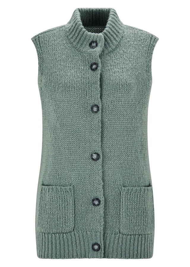 GOLDNER Strickjacke »Kurzgröße Strickweste mit Knopfleiste« aufgesetze Taschen