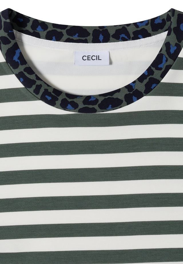Cecil T-Shirt mit Animal-Print Details, Softer Viskosemix, Rundhals