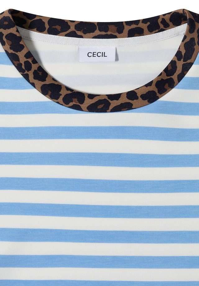 Cecil T-Shirt mit Animal-Print Details, Softer Viskosemix, Rundhals