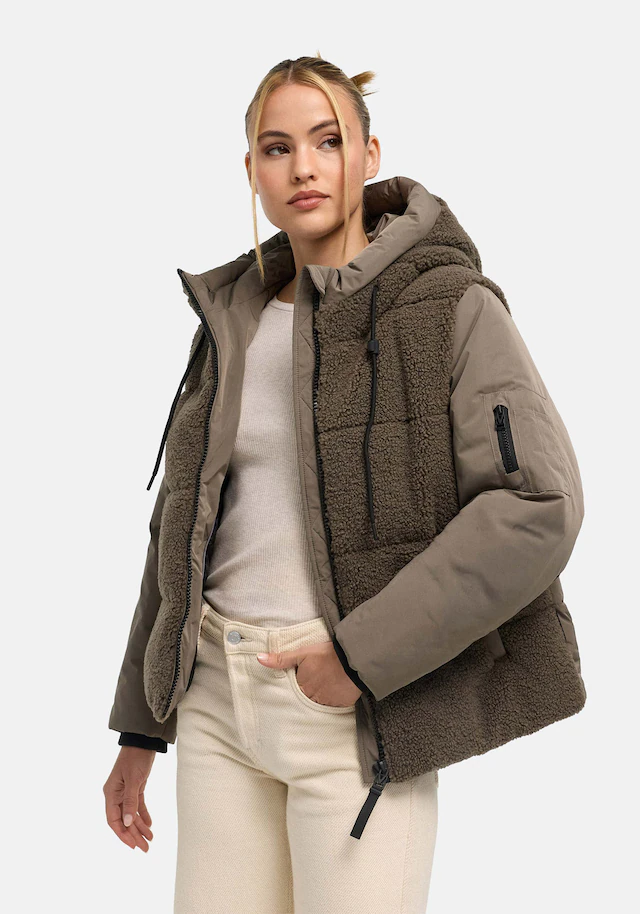 Marikoo Winterjacke »Elidee« mit Kapuze Winterjacke mit Kapuze und praktischen Reißverschlusstaschen