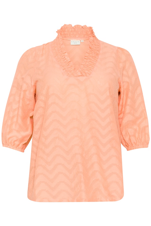 KAFFE Curve Langarmbluse »Damen Bluse langarm KCvitana«