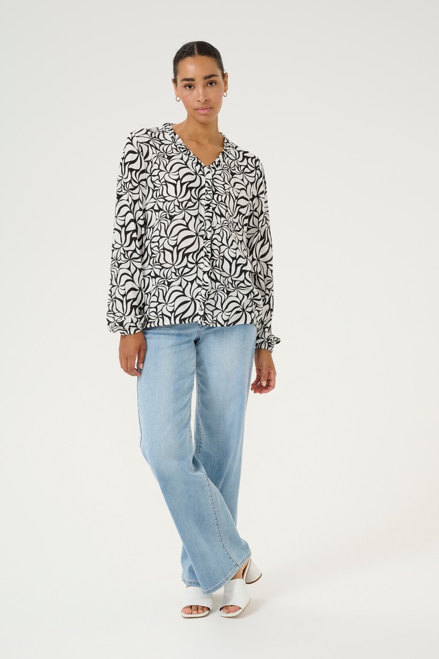 KAFFE Langarmbluse »Damen Bluse langarm KAellen«