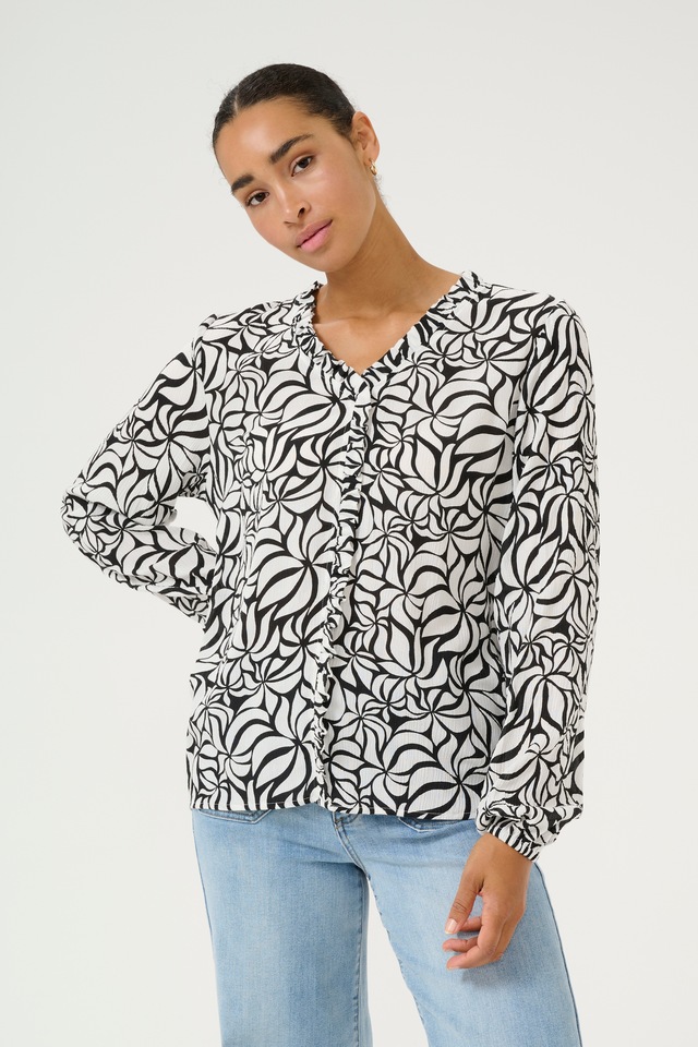 KAFFE Langarmbluse »Damen Bluse langarm KAellen«