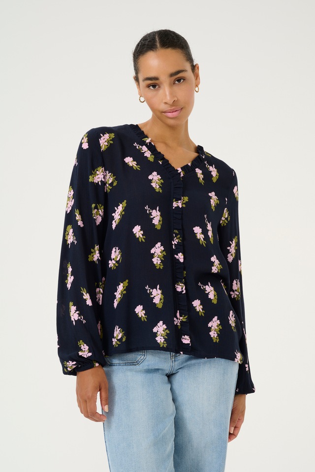 KAFFE Langarmbluse »Damen Bluse langarm KAellen«
