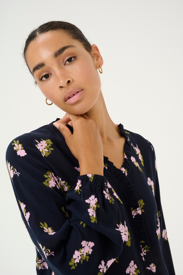 KAFFE Langarmbluse »Damen Bluse langarm KAellen«