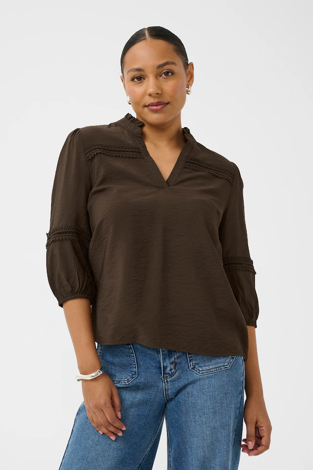 KAFFE Langarmbluse »Damen Bluse langarm KAsonja«