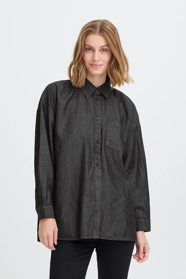 Ichi Hemdbluse »Damen Langarm-Hemd IHBALLO«