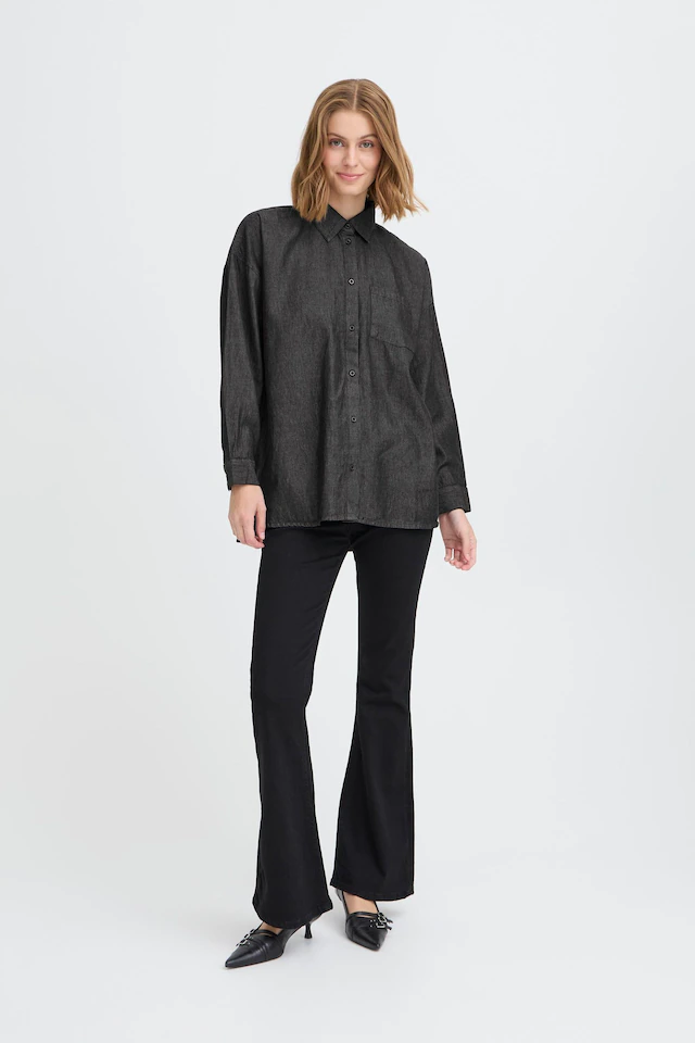 Ichi Hemdbluse »Damen Langarm-Hemd IHBALLO«