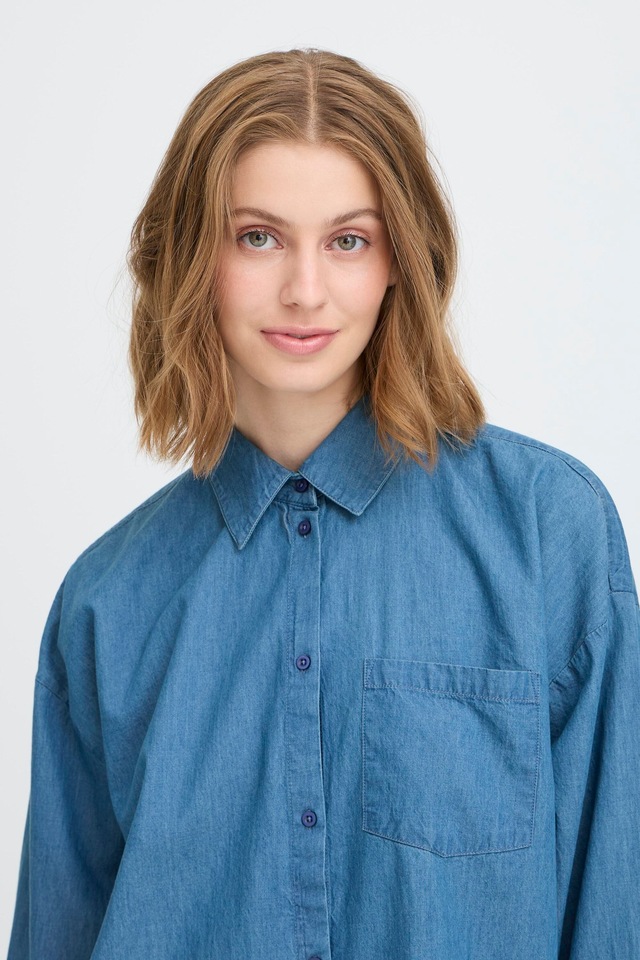 Ichi Hemdbluse »Damen Langarm-Hemd IHBALLO«