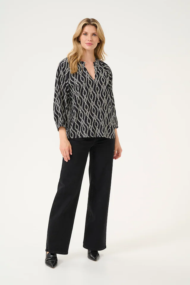 KAFFE Langarmbluse »Damen Bluse langarm KAsigrid«