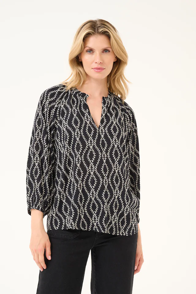 KAFFE Langarmbluse »Damen Bluse langarm KAsigrid«