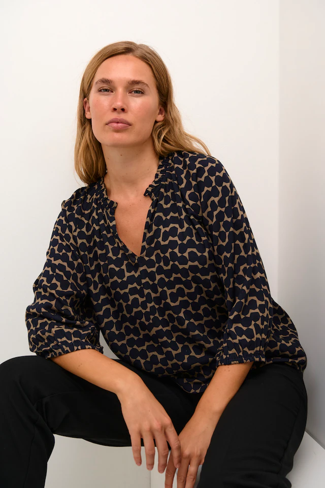 KAFFE Langarmbluse »Damen Bluse langarm KAsigrid«