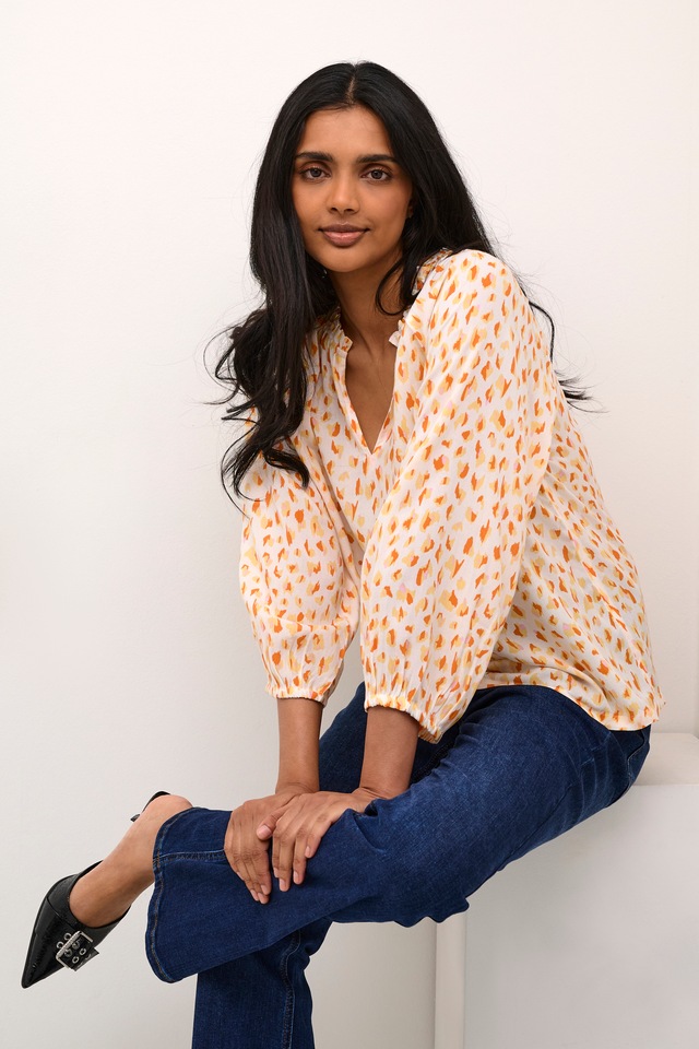 KAFFE Langarmbluse »Damen Bluse langarm KAsigrid«