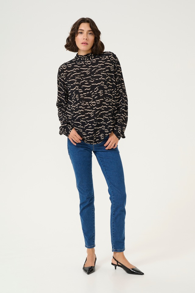 KAFFE Langarmbluse »Damen Bluse langarm KAluna«