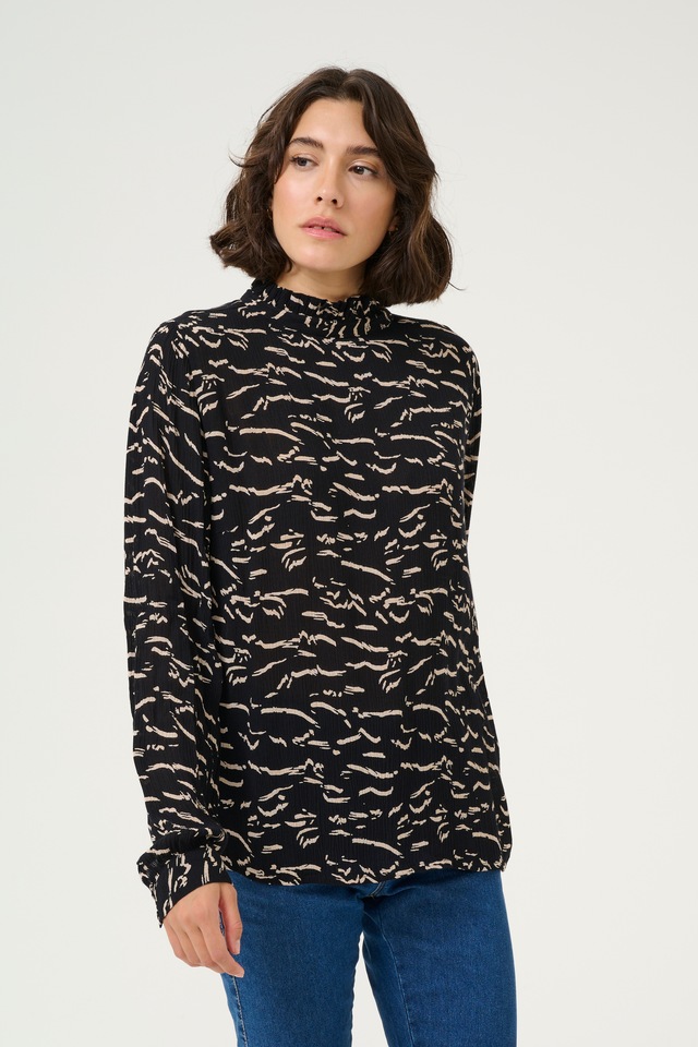 KAFFE Langarmbluse »Damen Bluse langarm KAluna«