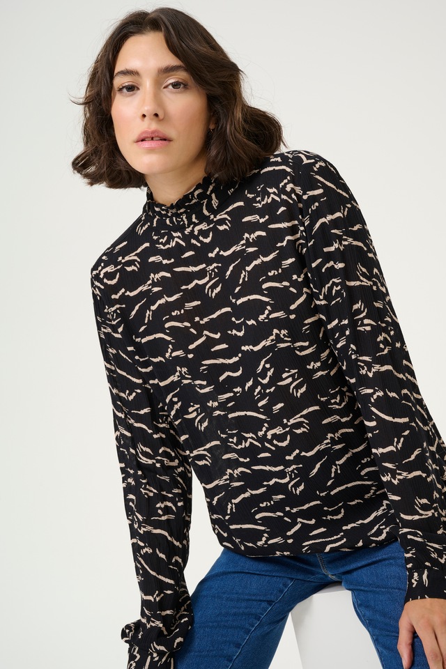 KAFFE Langarmbluse »Damen Bluse langarm KAluna«