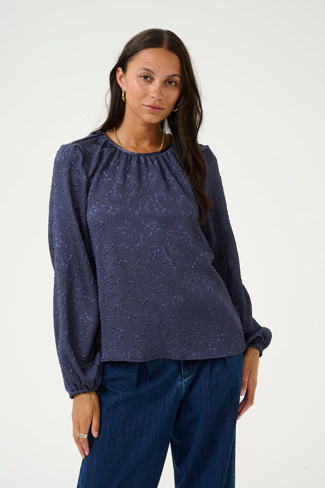 KAFFE Langarmbluse »Damen Bluse langarm KAlauren«