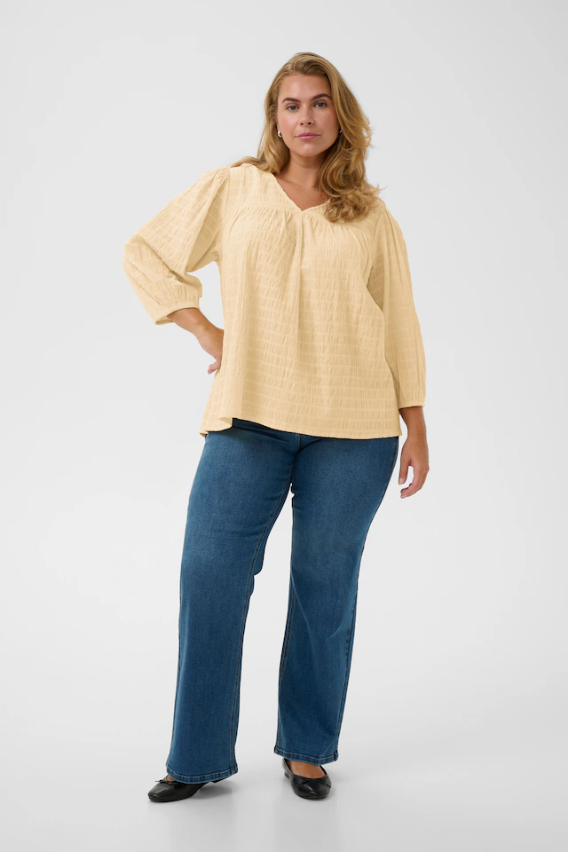 KAFFE Curve Langarmbluse »Damen Bluse langarm KCmaisie«