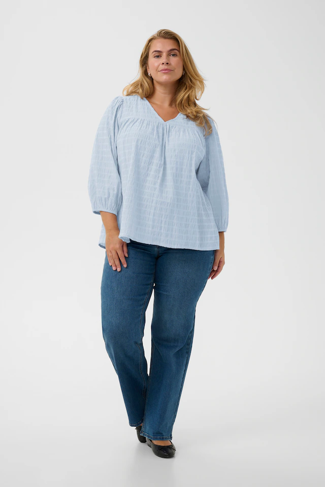 KAFFE Curve Langarmbluse »Damen Bluse langarm KCmaisie«
