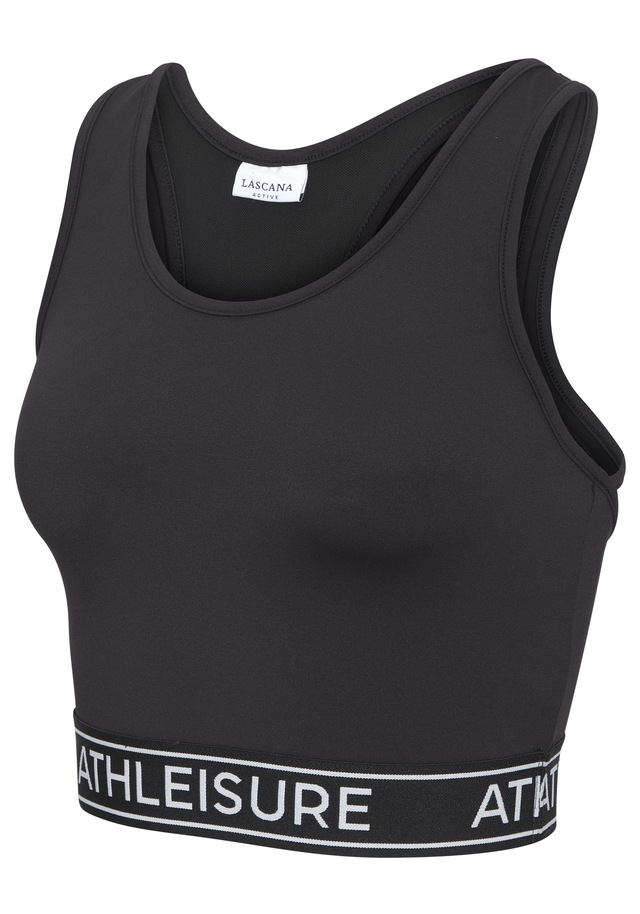 LASCANA ACTIVE Crop-Top mit modischem Rücken und Mesh-Einsatz, Tank Top, sportlich, bauchfrei