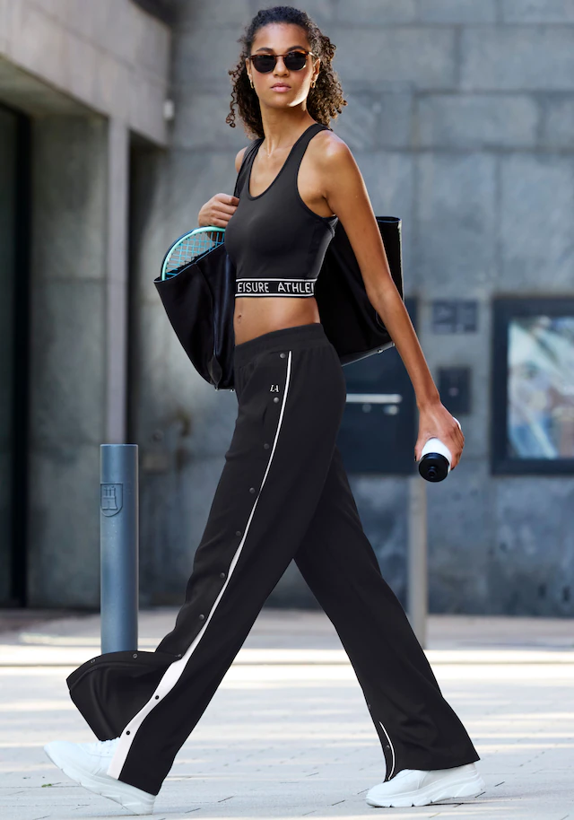 LASCANA ACTIVE Crop-Top mit modischem Rücken und Mesh-Einsatz, Tank Top, sportlich, bauchfrei