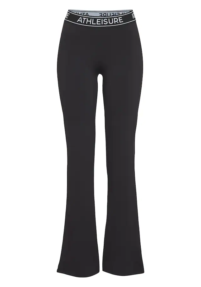 LASCANA ACTIVE Jazzpants mit breitem Gummibund und Aufschrift, Schlaghose, Flared, Bootcut