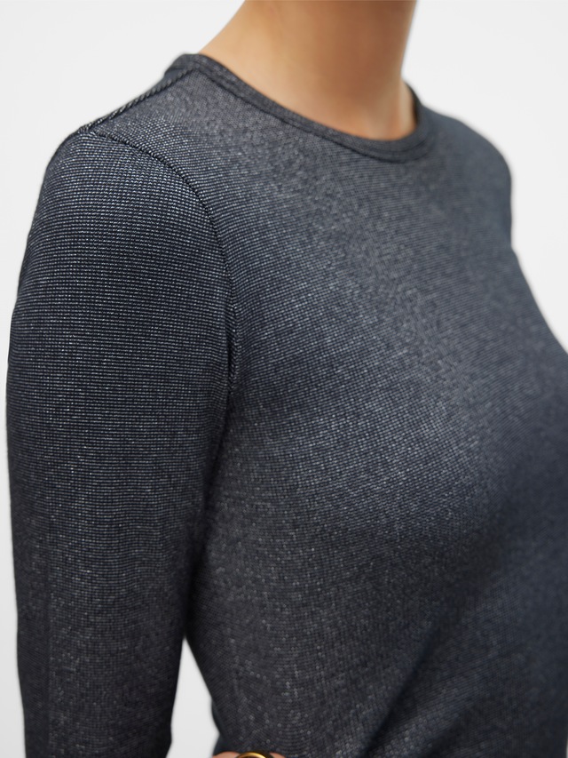 Vero Moda Langarmshirt »VMCHLOE LUREX LS SHORT TOP JRS NOOS« Baumwollmischung, Glitzer-Effekt