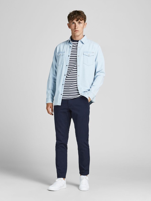Jack & Jones »JPSTMARCO mit schmalem Bein und pflegeleichtem Stoff« washed, modisch, schmal, Baumwollmischung