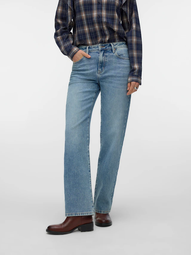 Vero Moda Straight-Jeans »VMALLISON MR STRAIGHT DNM JEANS SI3100« Baumwollmischung, straight fit
